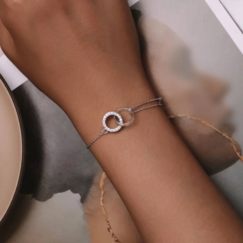 (Bild für) Pandora Style Doppelketten-Armband - BSB151 - Ansicht 4