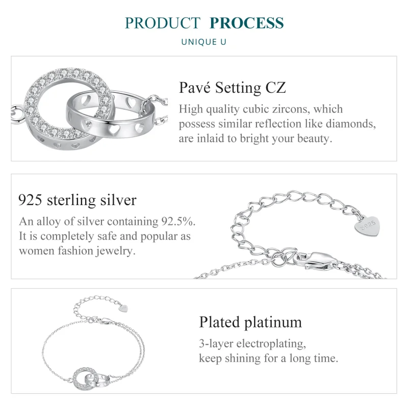 (Bild für) Pandora Style Doppelketten-Armband - BSB151 - Ansicht 5