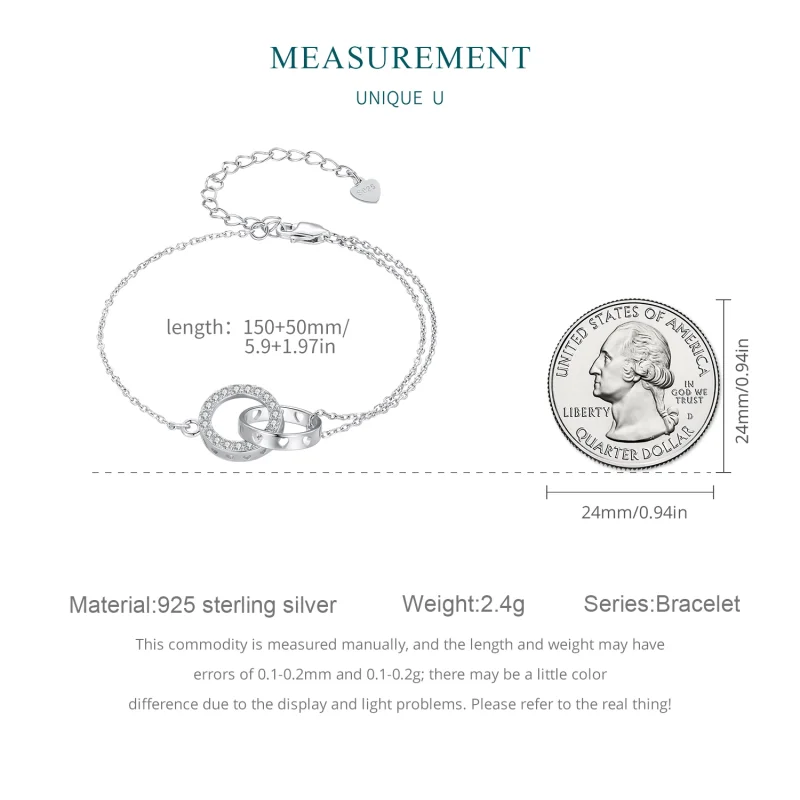 (Bild für) Pandora Style Doppelketten-Armband - BSB151 - Ansicht 7