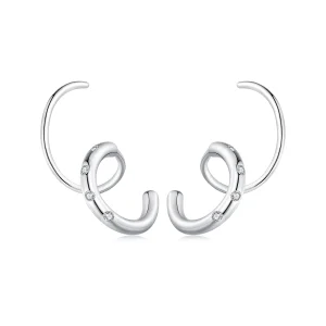 (Bild für) Pandora Style Doppelreif Ohrstecker Ohrringe - SCE1652