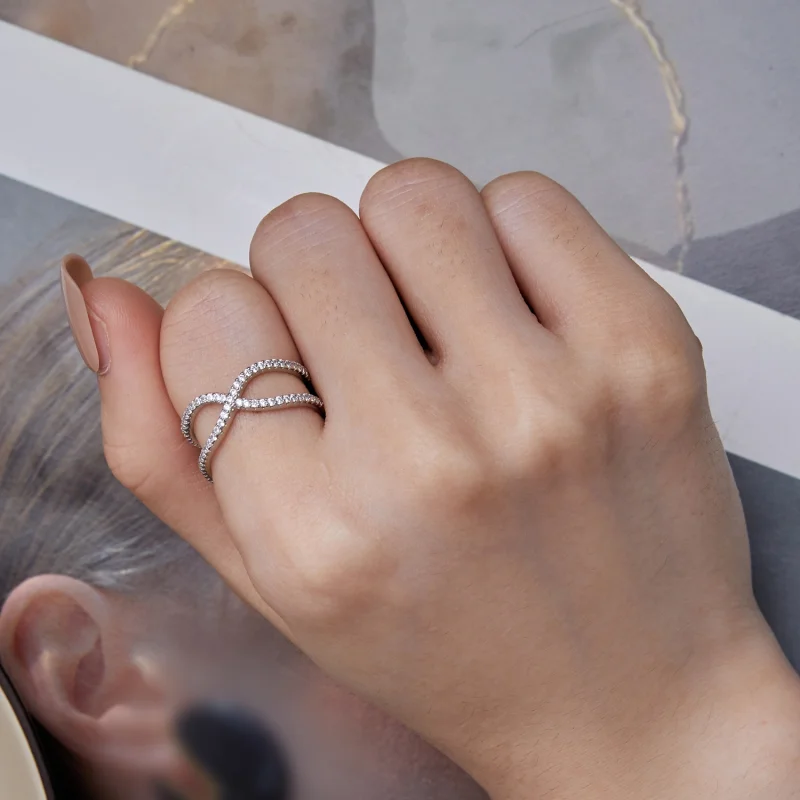 (Bild für) Pandora Style Doppelschicht Ring - BSR386 - Ansicht 6