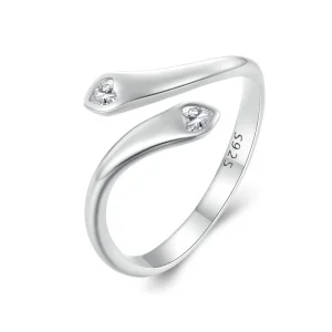 (Bild für) Pandora Style Doppeltes Herz Offener Ring - SCR946-E