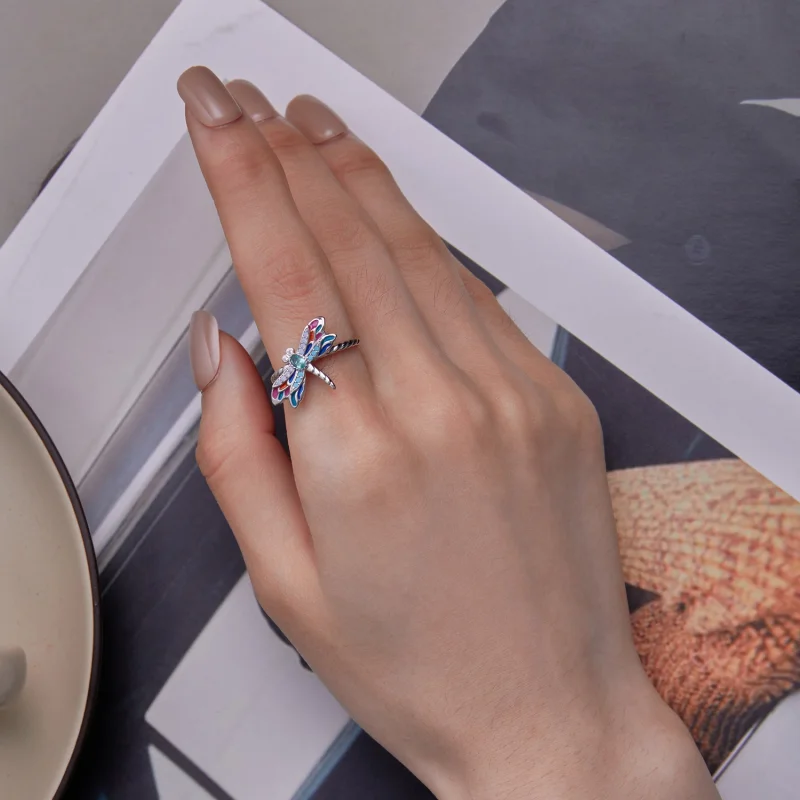 (Bild für) Pandora Style DragonflyOpen Ring - BSR385 - Ansicht 6