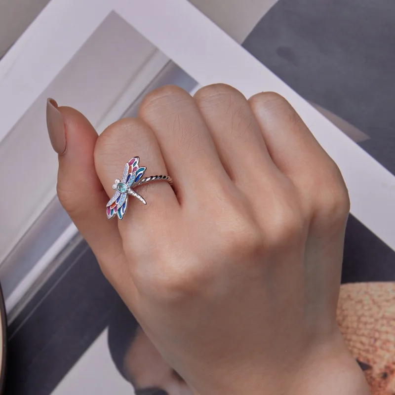 (Bild für) Pandora Style DragonflyOpen Ring - BSR385 - Ansicht 7