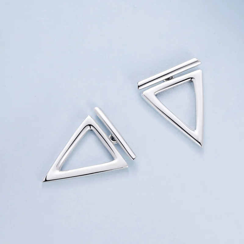 (Bild für) Pandora Style Dreiecks-Stecker Ohrringe - BSE900 - Ansicht 4