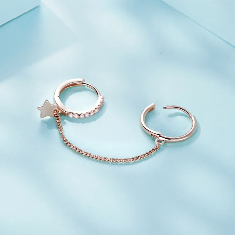 (Bild für) Pandora Style Einzelner Roségold Stern Ohrring - SCE914-C - Ansicht 4