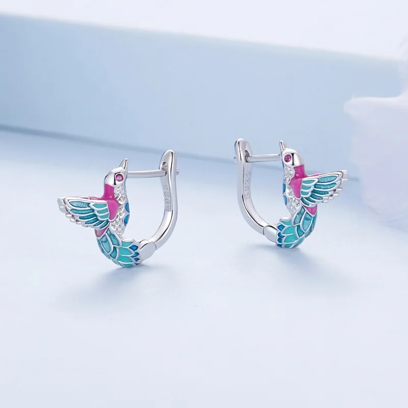 (Bild für) Pandora Style Eisvogel-Reifohrringe - BSE899 - Ansicht 3