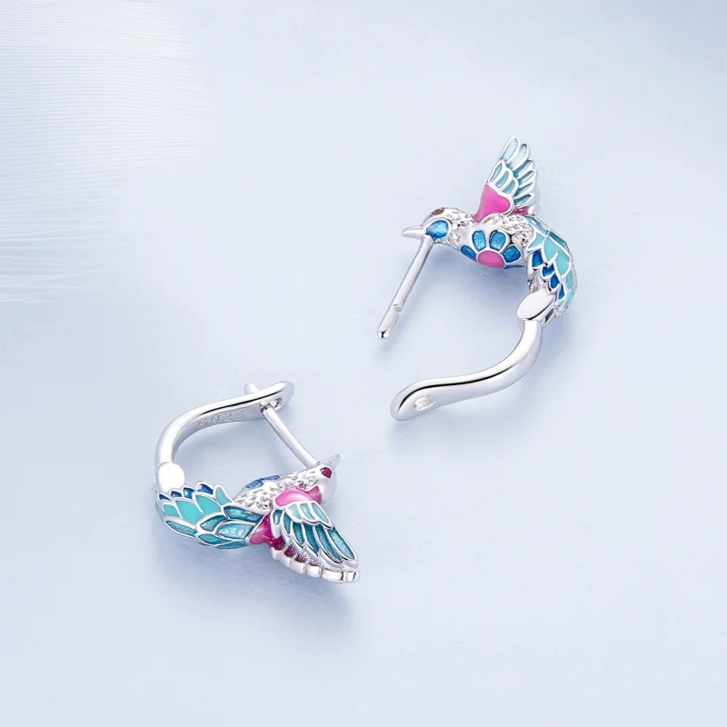(Bild für) Pandora Style Eisvogel-Reifohrringe - BSE899 - Ansicht 4