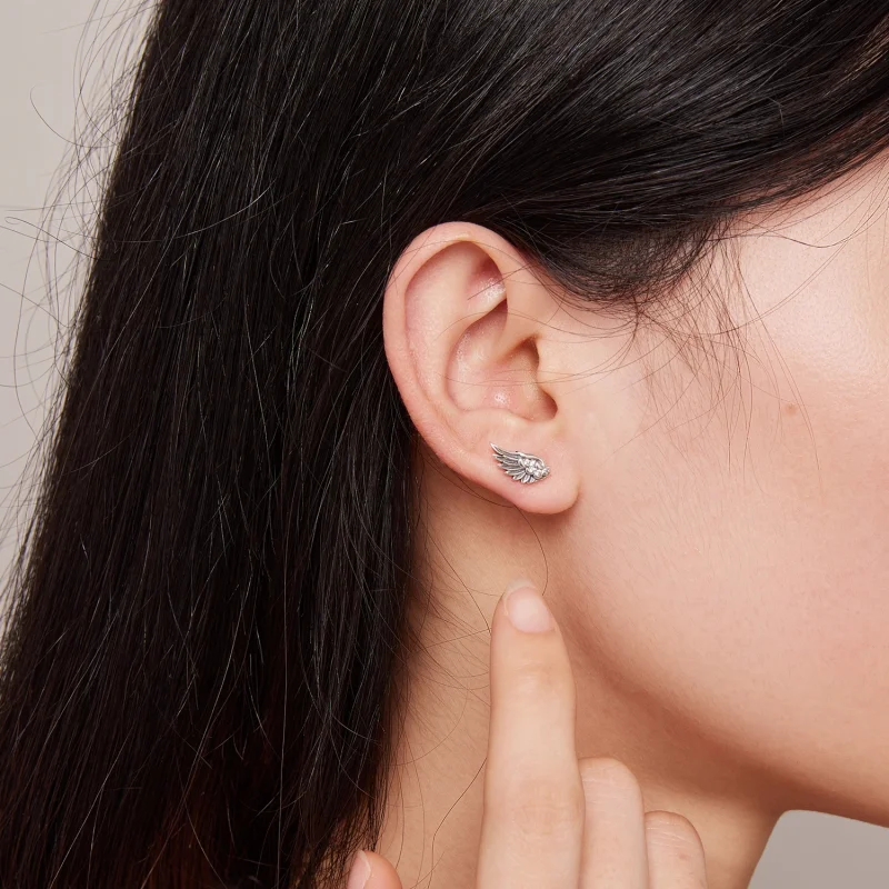 (Bild für) Pandora Style Engel-Flügel Stecker Ohrringe - SCE1579 - Ansicht 5