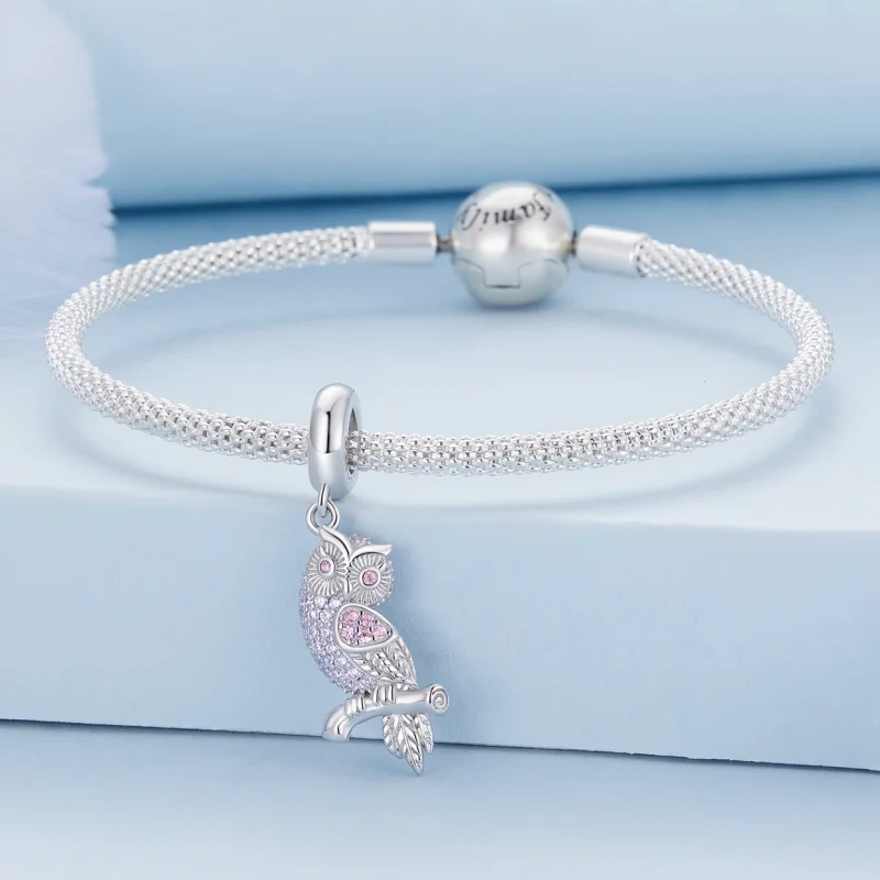 (Bild für) Pandora Style Eulen-Anhänger - BSC832 - Ansicht 3