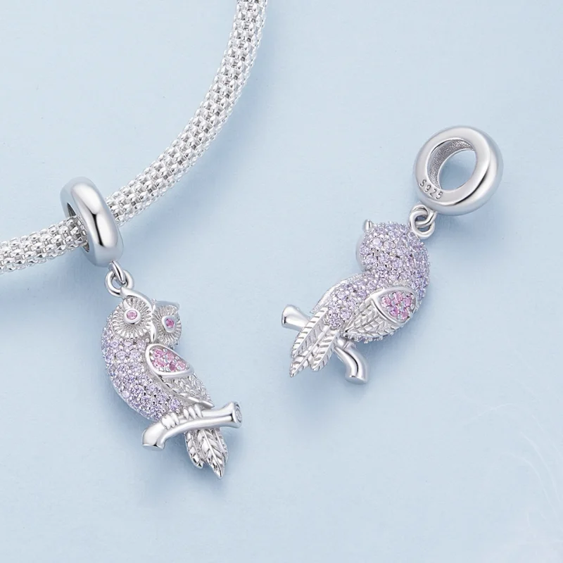 (Bild für) Pandora Style Eulen-Anhänger - BSC832 - Ansicht 4