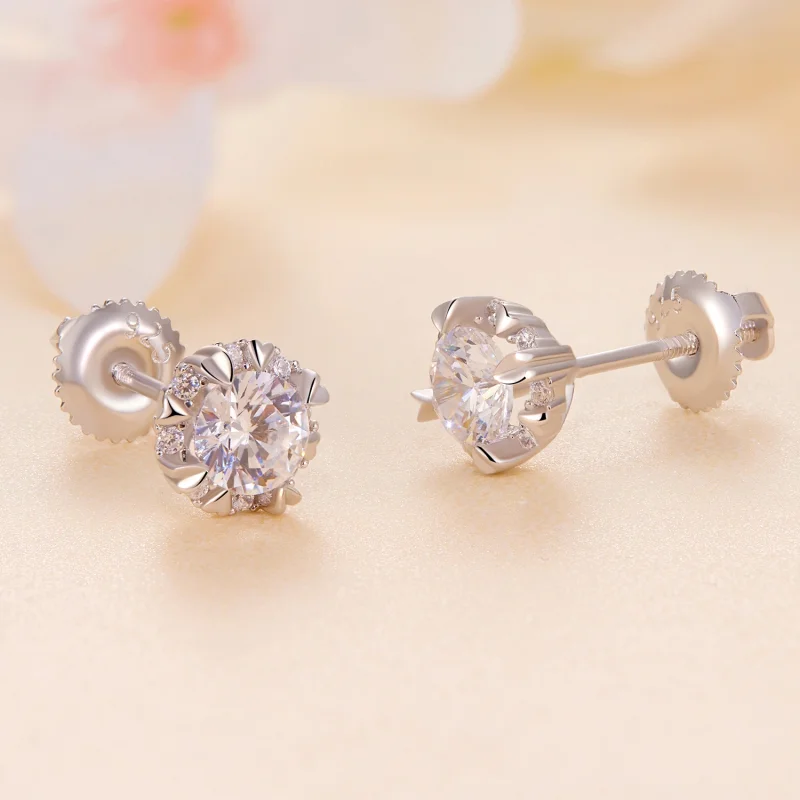 (Bild für) Pandora Style Exquisite Moissanite Steckerohrringe (Zwei Zertifikate) - MSE017 - Ansicht 3