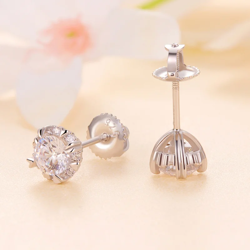 (Bild für) Pandora Style Exquisite Moissanite Steckerohrringe (Zwei Zertifikate) - MSE017 - Ansicht 4