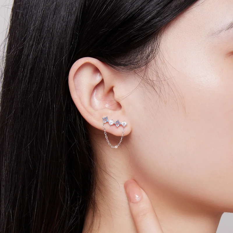 (Bild für) Pandora Style Exquisite Stone Studs Ohrringe - SCE1585 - Ansicht 5
