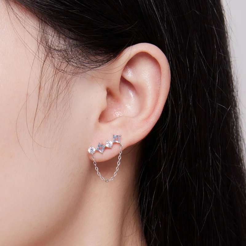 (Bild für) Pandora Style Exquisite Stone Studs Ohrringe - SCE1585 - Ansicht 6