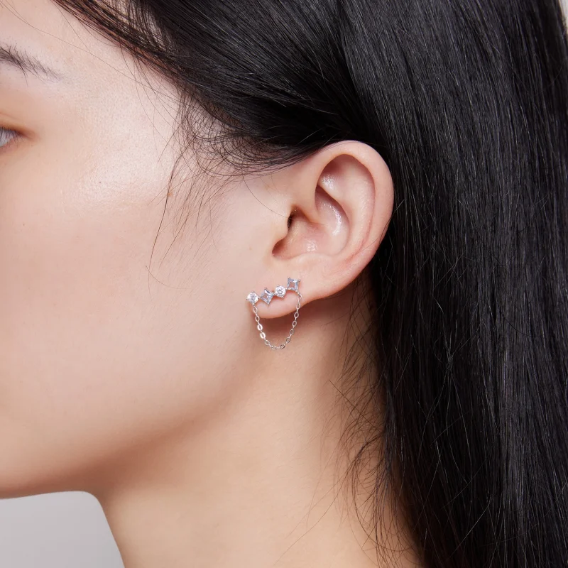 (Bild für) Pandora Style Exquisite Stone Studs Ohrringe - SCE1585 - Ansicht 7