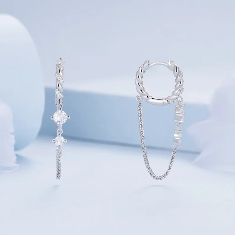 (Bild für) Pandora Style Exquisite Tassel Hoop Earrings - BSE822 - Ansicht 2
