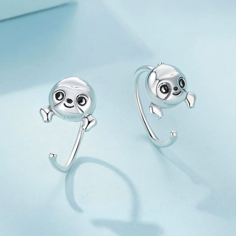 (Bild für) Pandora Style Faultier Stecker Ohrringe - SCE1651 - Ansicht 2