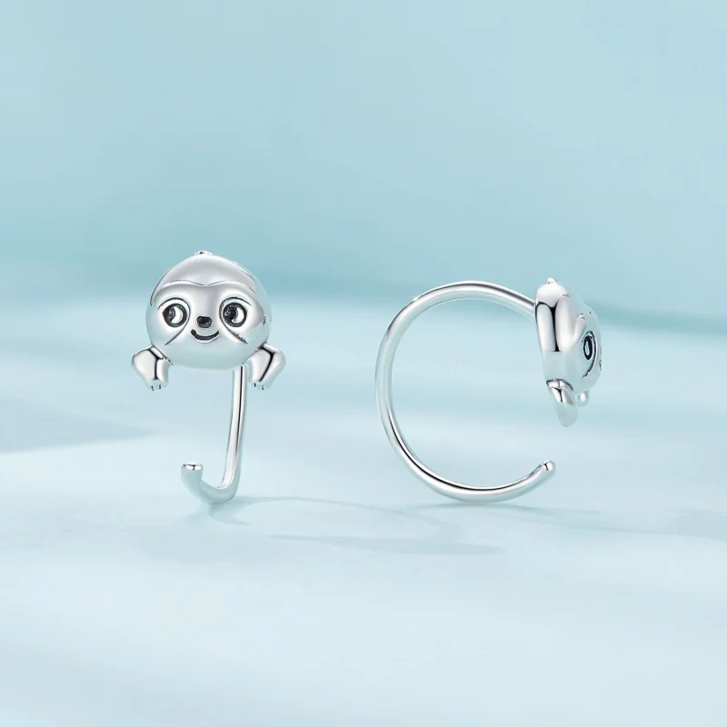 (Bild für) Pandora Style Faultier Stecker Ohrringe - SCE1651 - Ansicht 3