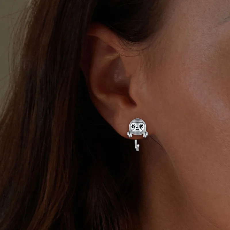 (Bild für) Pandora Style Faultier Stecker Ohrringe - SCE1651 - Ansicht 5
