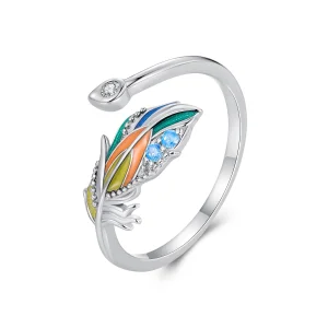 (Bild für) Pandora Style Feder Offener Ring - BSR469-E