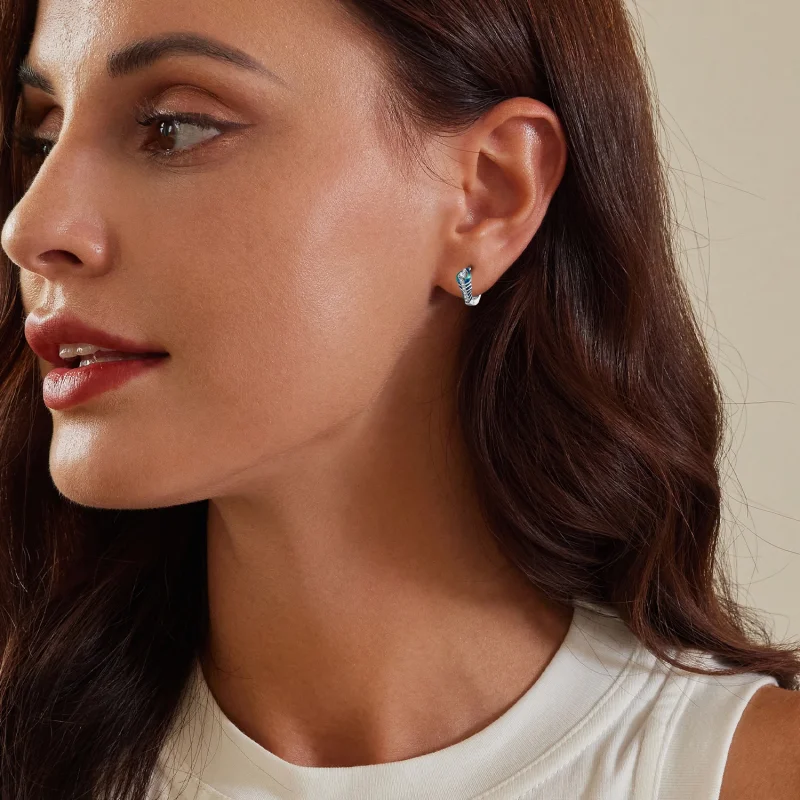 (Bild für) Pandora Style Feder-Ohrringe - BSE882 - Ansicht 8