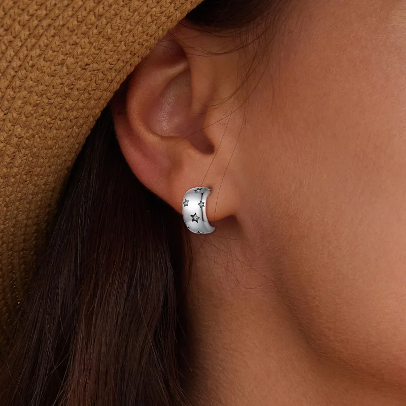 (Bild für) Pandora Style Flash Star Steckerohrringe - BSE884 - Ansicht 6