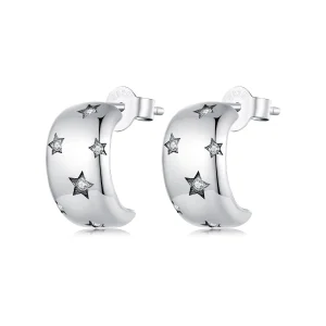 (Bild für) Pandora Style Flash Star Steckerohrringe - BSE884