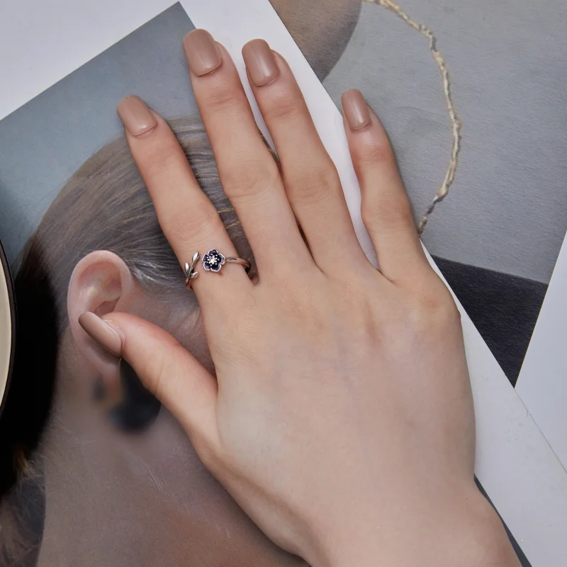 (Bild für) Pandora Style Flower Open Ring - BSR394 - Ansicht 7