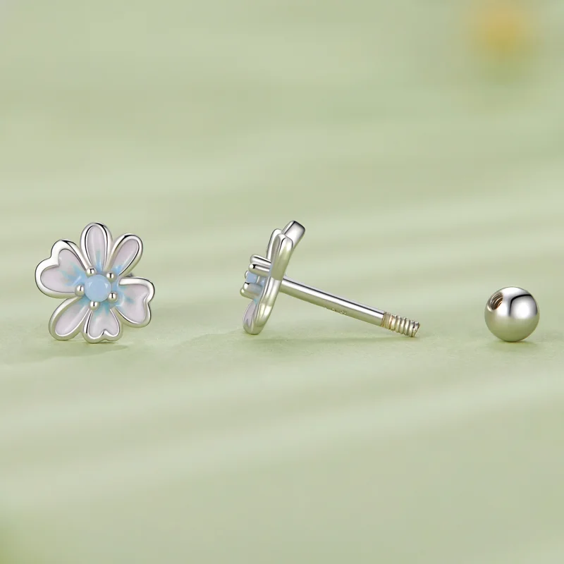 (Bild für) Pandora Style Flower Studs Ohrstecker - SCE1572 - Ansicht 3