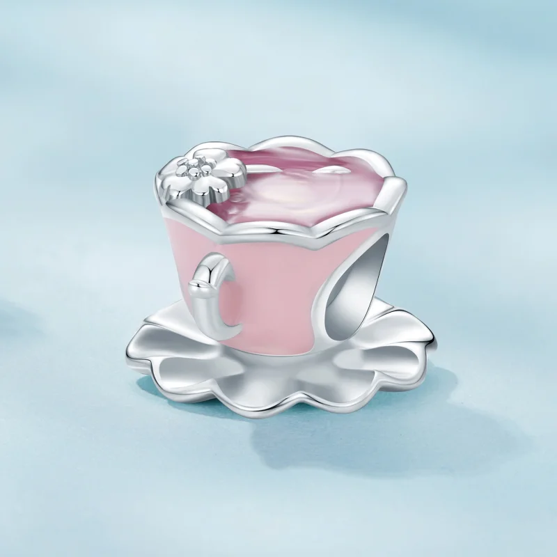(Bild für) Pandora Style Flower Tea Cup Charm - SCC2563 - Ansicht 2