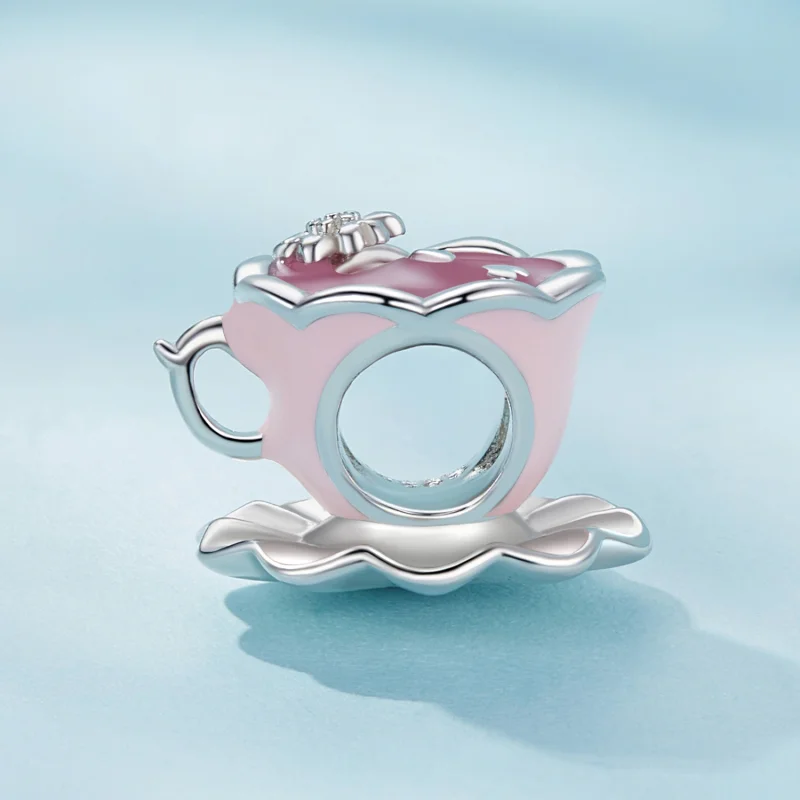 (Bild für) Pandora Style Flower Tea Cup Charm - SCC2563 - Ansicht 3