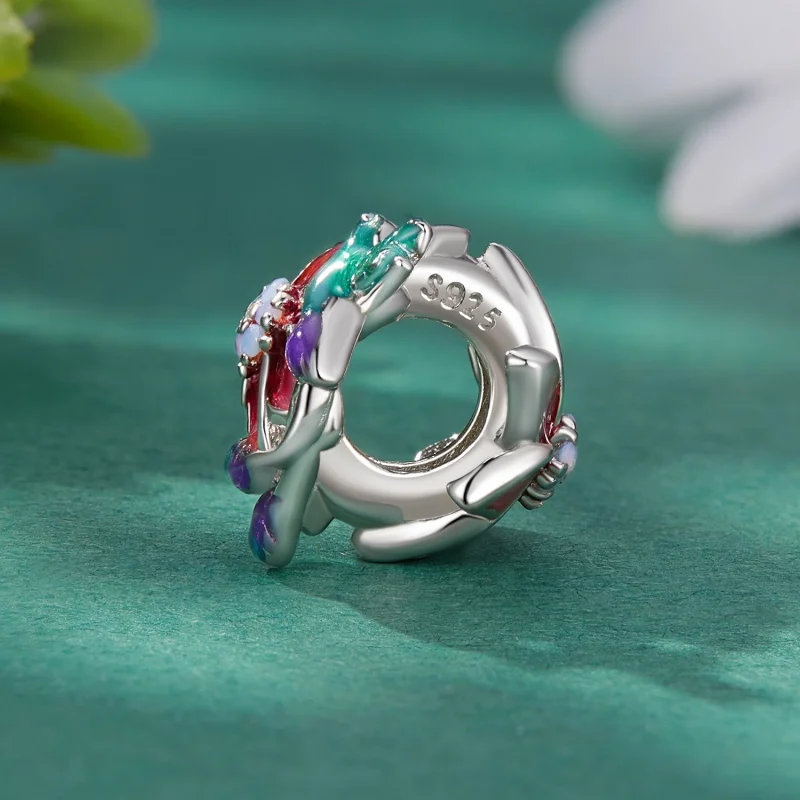 (Bild für) Pandora Style Flowers and Birds Charm - BSC787 - Ansicht 3