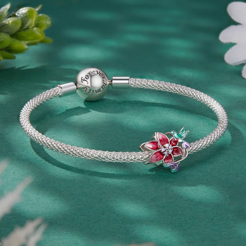 (Bild für) Pandora Style Flowers and Birds Charm - BSC787 - Ansicht 5