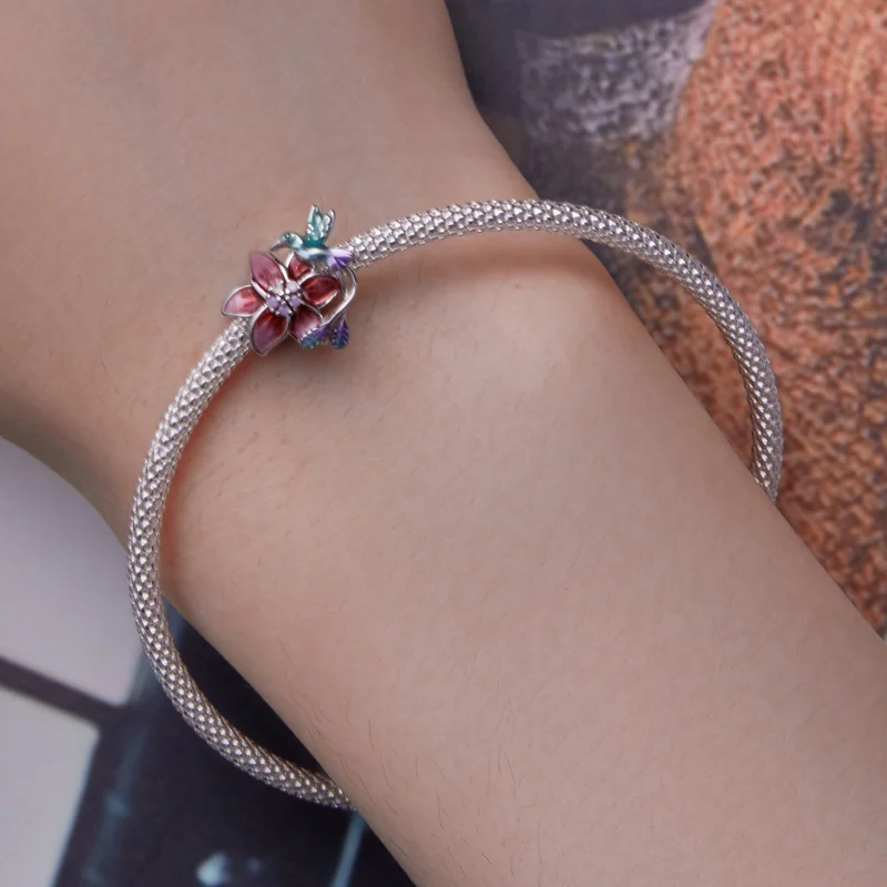 (Bild für) Pandora Style Flowers and Birds Charm - BSC787 - Ansicht 6