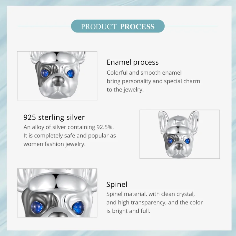 (Bild für) Pandora Style Französische Bulldogge Charm - SCC2588 - Ansicht 6