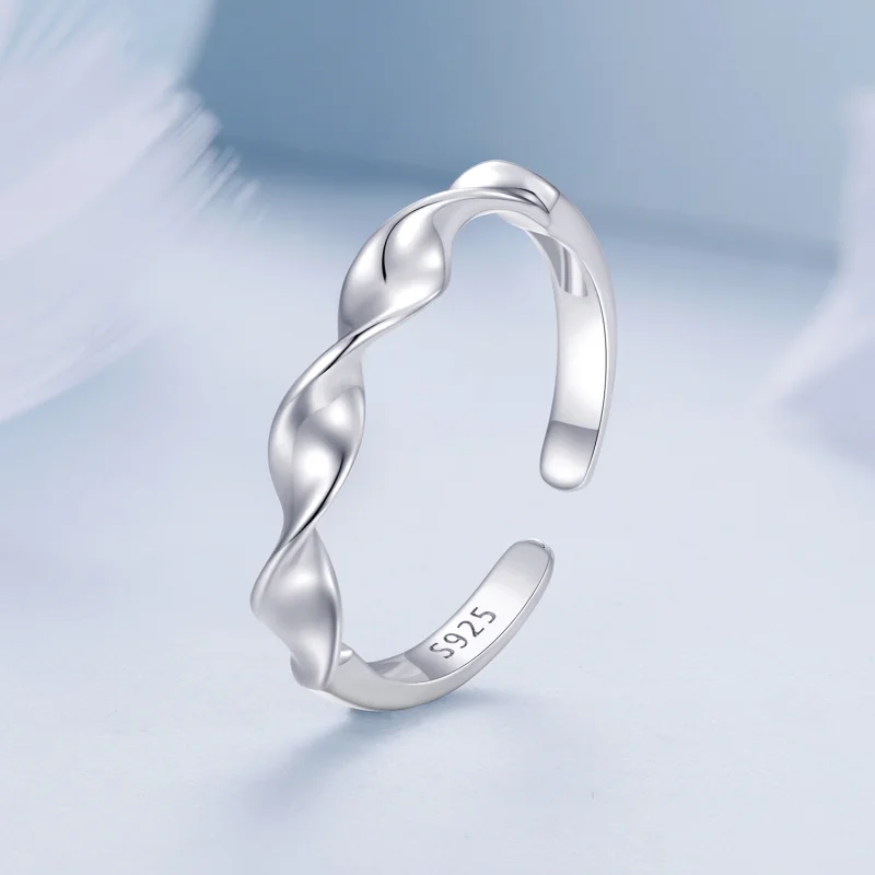 (Bild für) Pandora Style Gedrehter Sterling Silber Offener Ring - BSR468-E - Ansicht 2
