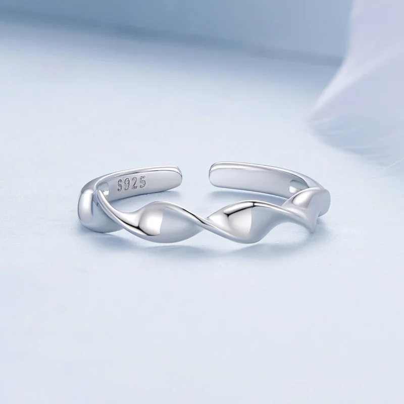 (Bild für) Pandora Style Gedrehter Sterling Silber Offener Ring - BSR468-E - Ansicht 3