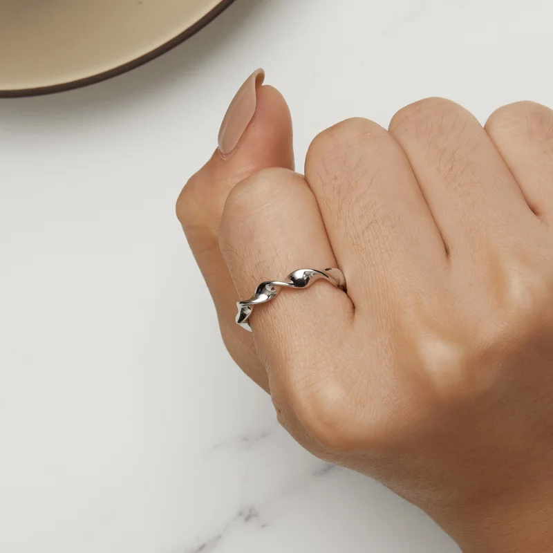 (Bild für) Pandora Style Gedrehter Sterling Silber Offener Ring - BSR468-E - Ansicht 6