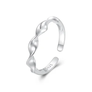 (Bild für) Pandora Style Gedrehter Sterling Silber Offener Ring - BSR468-E