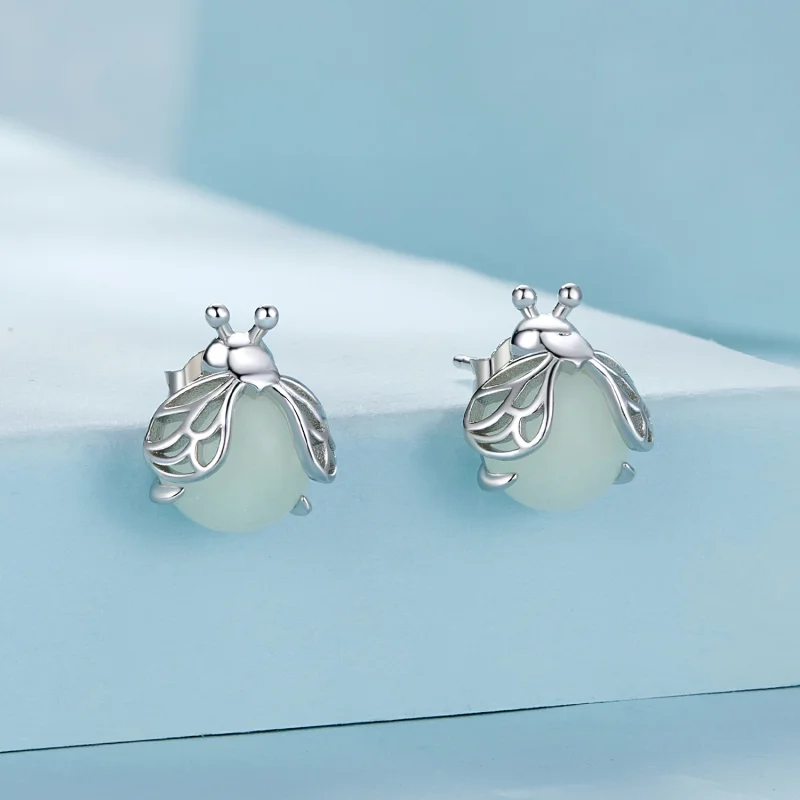 (Bild für) Pandora Style Glühwürmchen Leuchtstecker Ohrringe - SCE1647 - Ansicht 2