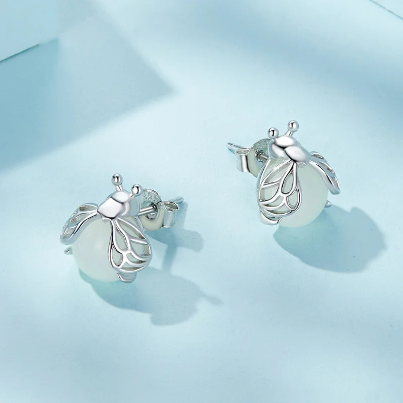 (Bild für) Pandora Style Glühwürmchen Leuchtstecker Ohrringe - SCE1647 - Ansicht 3