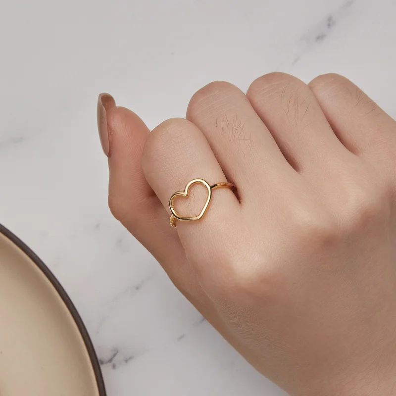 (Bild für) Pandora Style Gold Herzförmiger Ring - SCR641-B - Ansicht 6