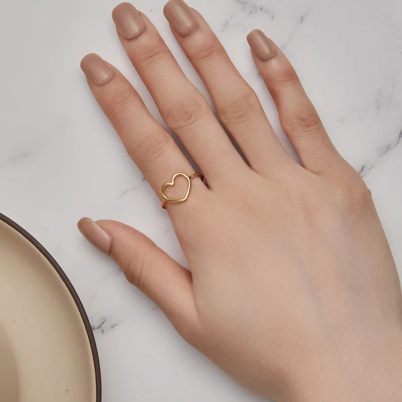 (Bild für) Pandora Style Gold Herzförmiger Ring - SCR641-B - Ansicht 7