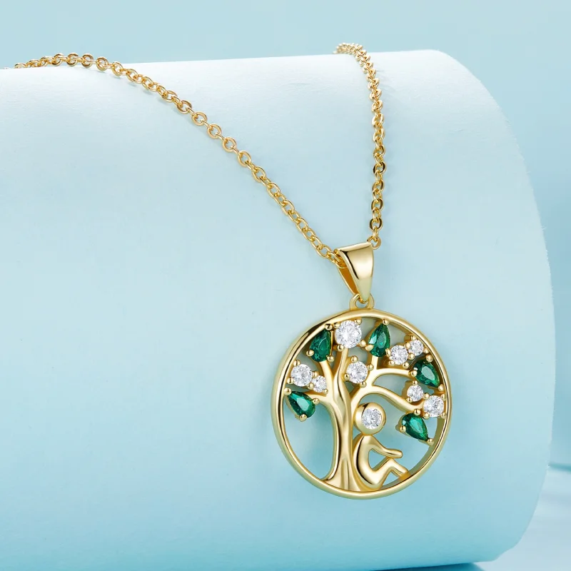 (Bild für) Pandora Style Golden Life Tree Halskette - SCN094-B - Ansicht 3