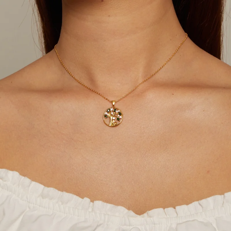 (Bild für) Pandora Style Golden Life Tree Halskette - SCN094-B - Ansicht 4