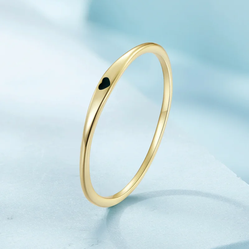 (Bild für) Pandora Style Golden Love Heart Ring - SCR468-B - Ansicht 2