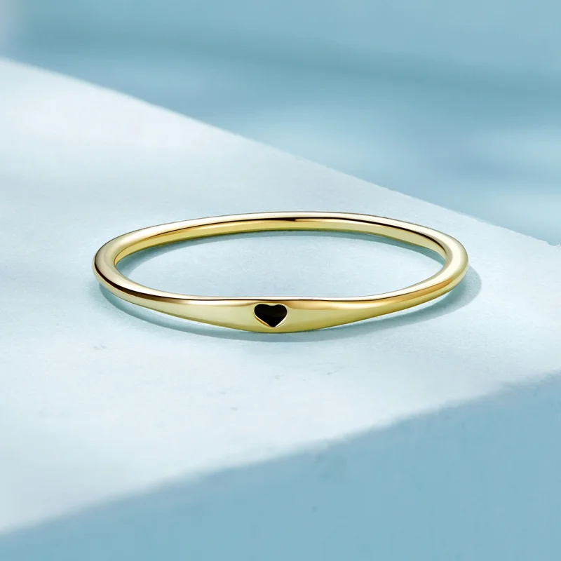(Bild für) Pandora Style Golden Love Heart Ring - SCR468-B - Ansicht 3
