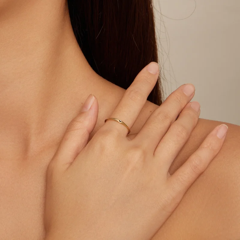 (Bild für) Pandora Style Golden Love Heart Ring - SCR468-B - Ansicht 4