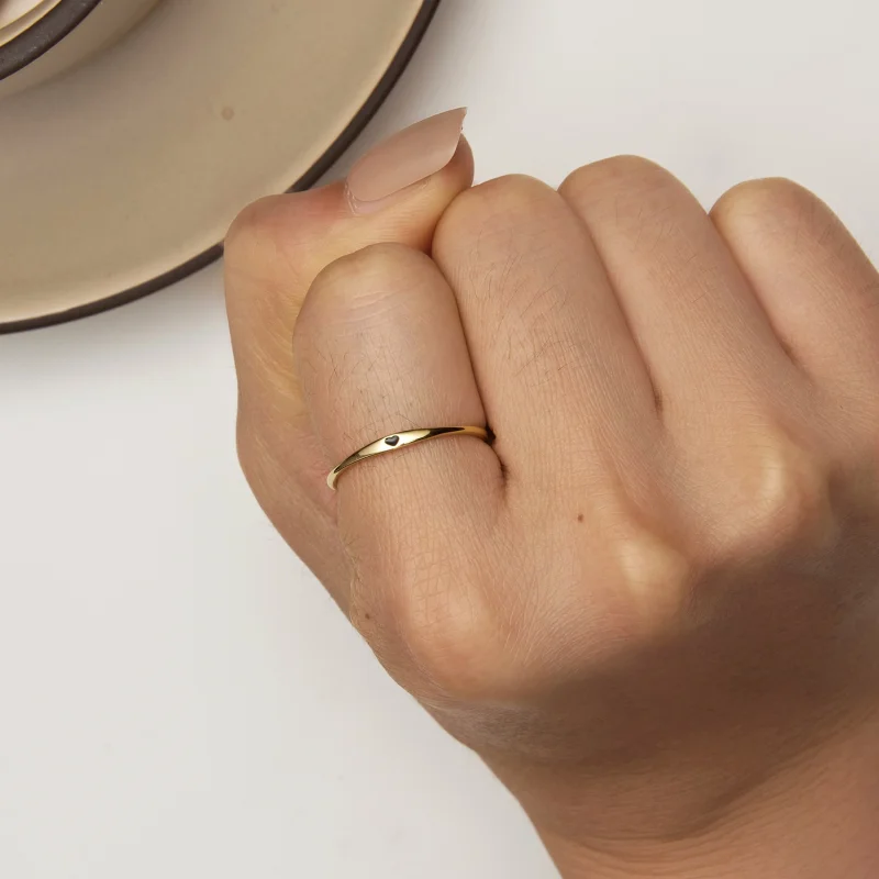(Bild für) Pandora Style Golden Love Heart Ring - SCR468-B - Ansicht 6